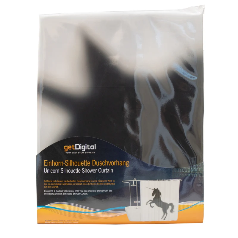 Rideau de douche silhouette de licorne