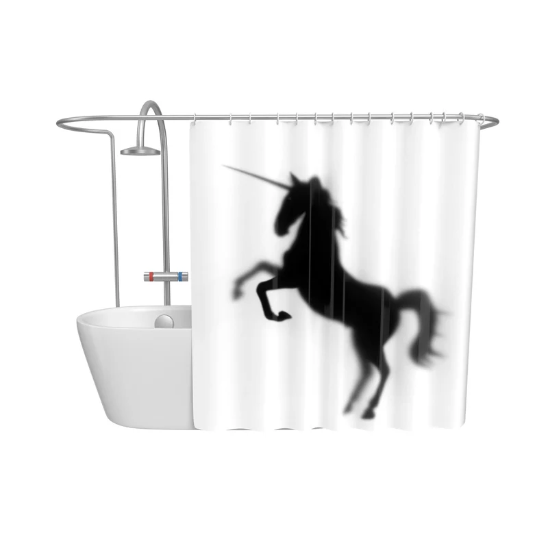Rideau de douche silhouette de licorne
