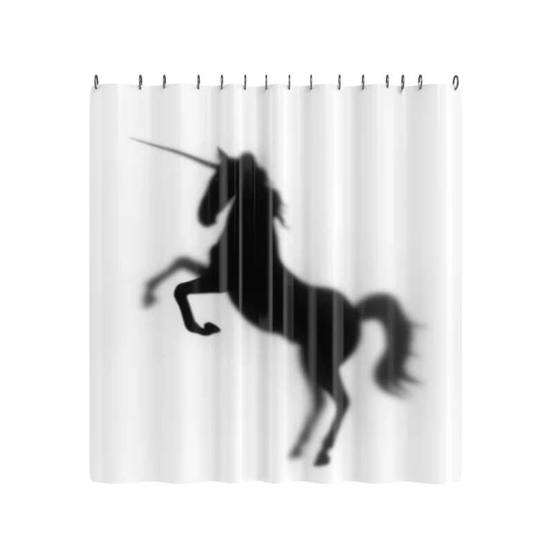 Rideau de douche silhouette de licorne