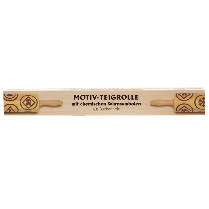 Rouleau de pâte à motifs avec des symboles d'avertissement chimiques