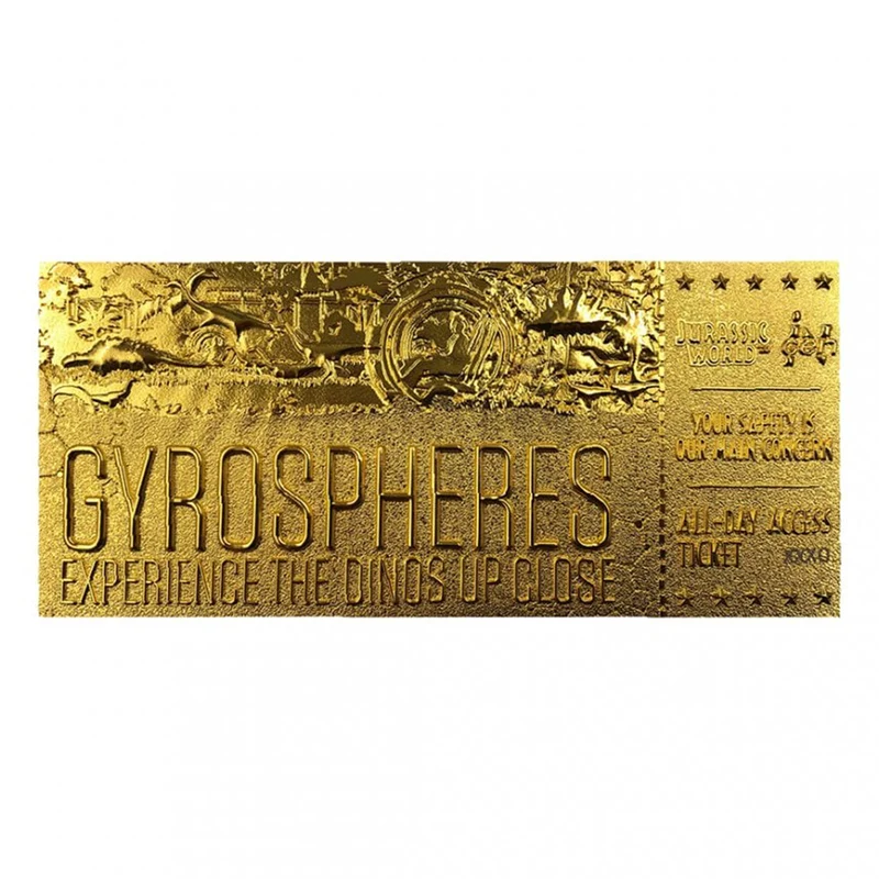 Jurassic World Limited Edition 24k Gyrosphere Ticket