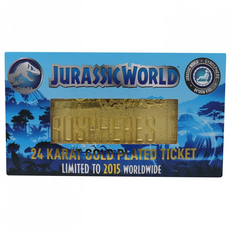 Jurassic World Limited Edition 24k Gyrosphere Ticket