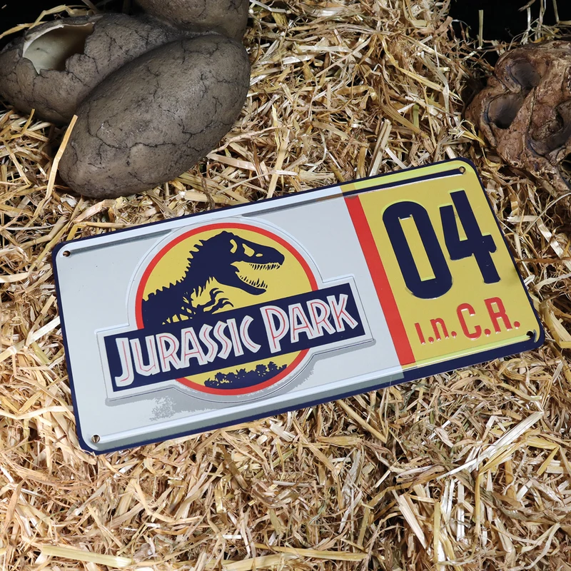 Réplique de plaque d'immatriculation de Jurassic Park
