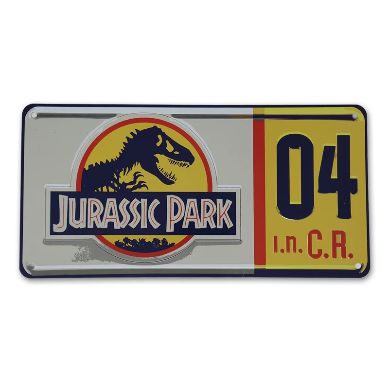 Réplique de plaque d'immatriculation de Jurassic Park