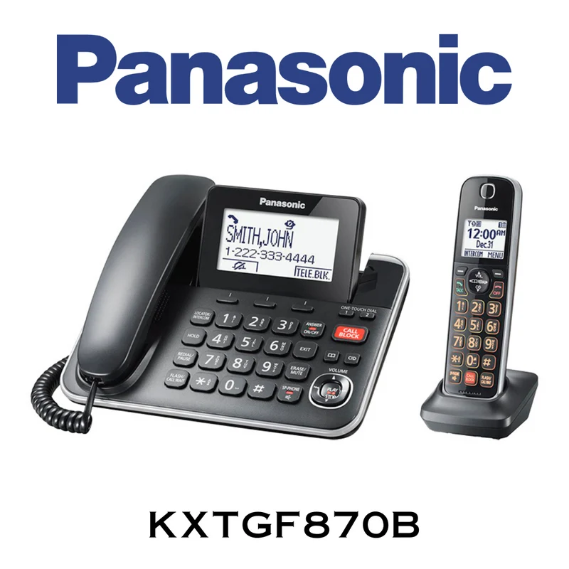 Panasonic KXTGF870B - Système téléphonique extensible avec/sans fil répondeur, 1 combiné
