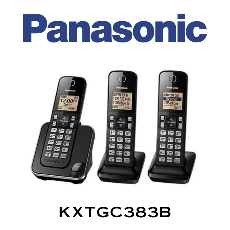 Panasonic KXTGC383B - Téléphone sans fil 3 combinés avec écran de 1.6"(4.1 cm)