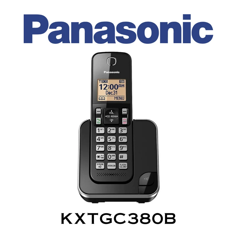 Panasonic KXTGC380B - Téléphone sans fil avec 1 combiné et écran de 1.6"