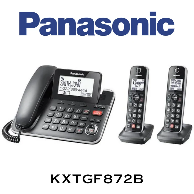 Panasonic KXTGF872B - Système téléphonique extensible avec/sans fil répondeur, 2 combinés