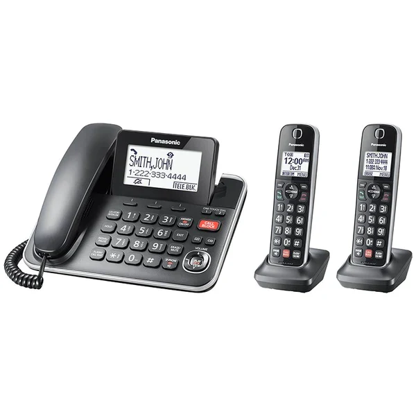 Panasonic KXTGF872B - Système téléphonique extensible avec/sans fil répondeur, 2 combinés