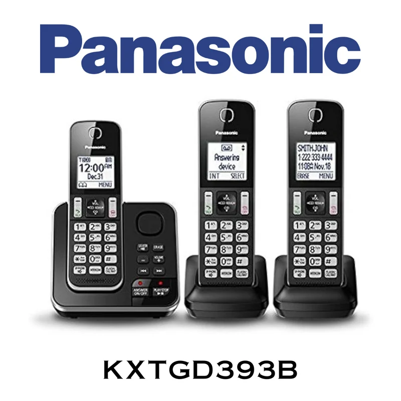 Panasonic KXTGD393B - Téléphone sans fil numérique avec répondeur et 3 combinés