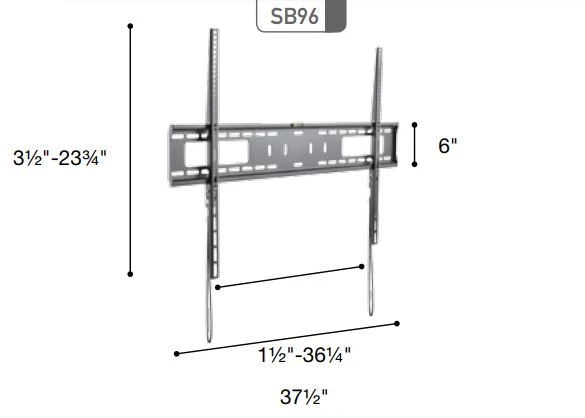 Sonora SB96 - Support mural fixe pour téléviseurs de 40" et plus, 150lb max.