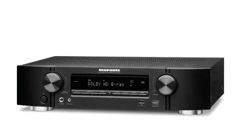 Marantz NR1510 - Récepteur Cinéma-Maison 5.2, 4K, 50W, 5 canaux amplifiés, Dolby Atmos, 4K/60hz mince
