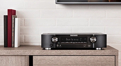 Marantz NR1510 - Récepteur Cinéma-Maison 5.2, 4K, 50W, 5 canaux amplifiés, Dolby Atmos, 4K/60hz mince