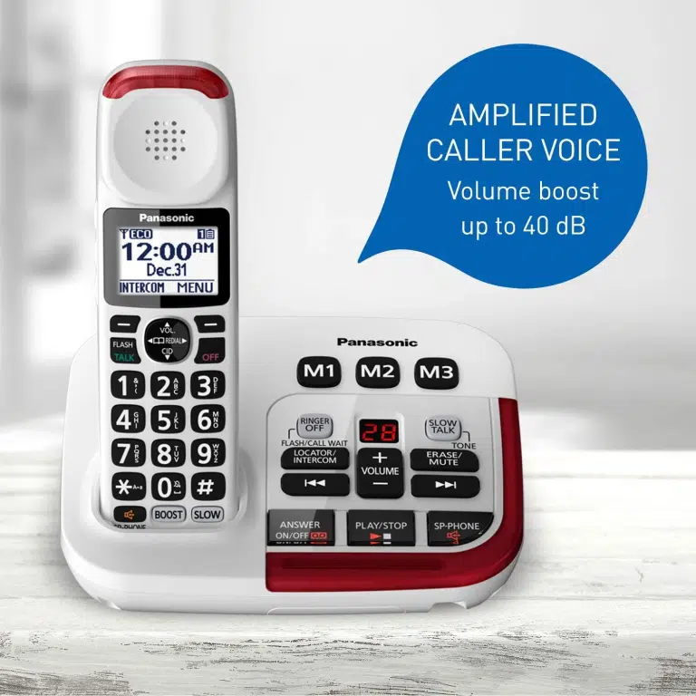 Panasonic KXTGM470W - Téléphone sans fil avec amplificateur des appels +40 dB