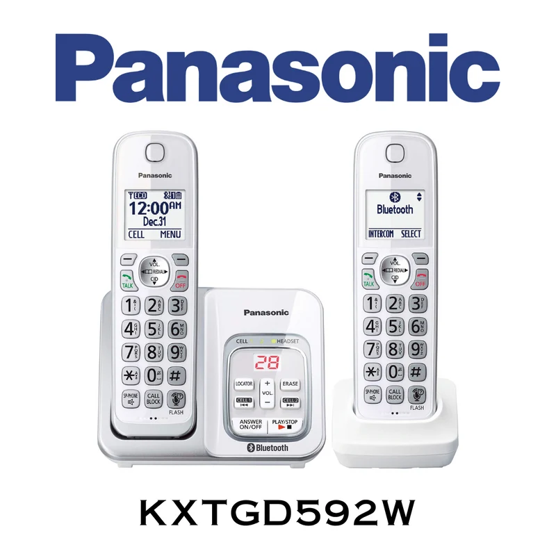 Panasonic KXTGD592W - Téléphone sans fil à 2 combinés avec Bluetooth