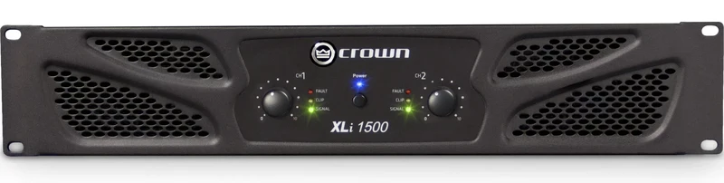 Crown Audio XLi 1500 - Amplificateur de puissance stéréo commercial 450 W par canal à 4 Ohms, 330 W par canal à 8 Ohms, 900W à 8 Ohms Bridge Mono.