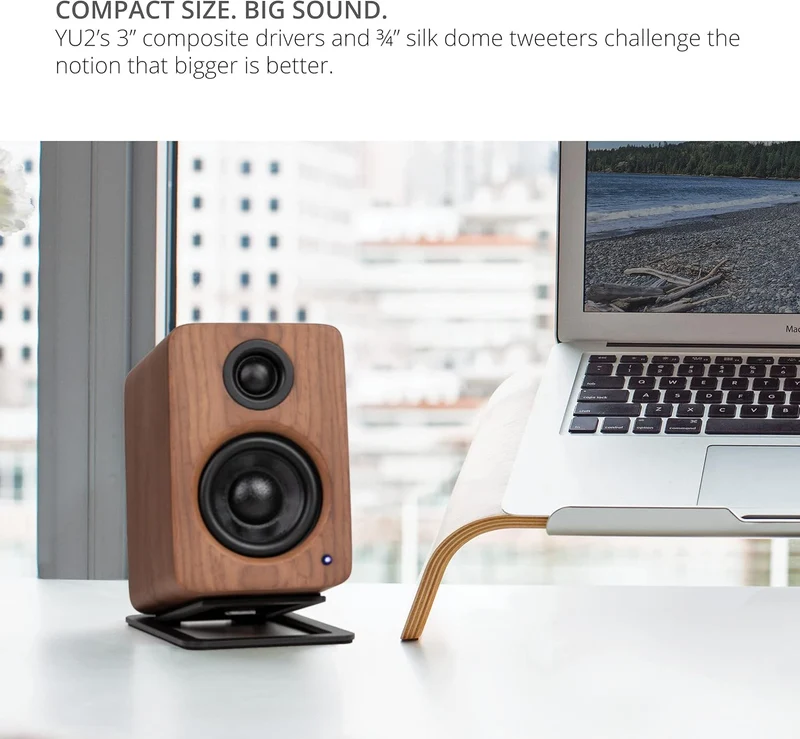 Kanto YU2 - Haut-parleurs de bureau amplifiés 25 Watts Canal