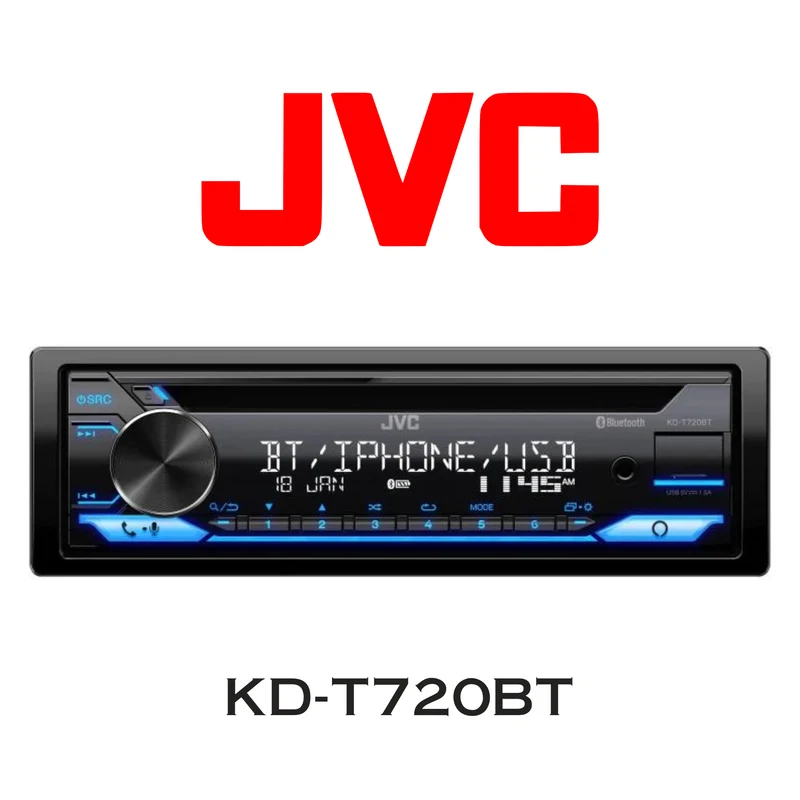 JVC KD-T720BT - Radio d'auto CD Récepteur Bluetooth/USB, 22 watts