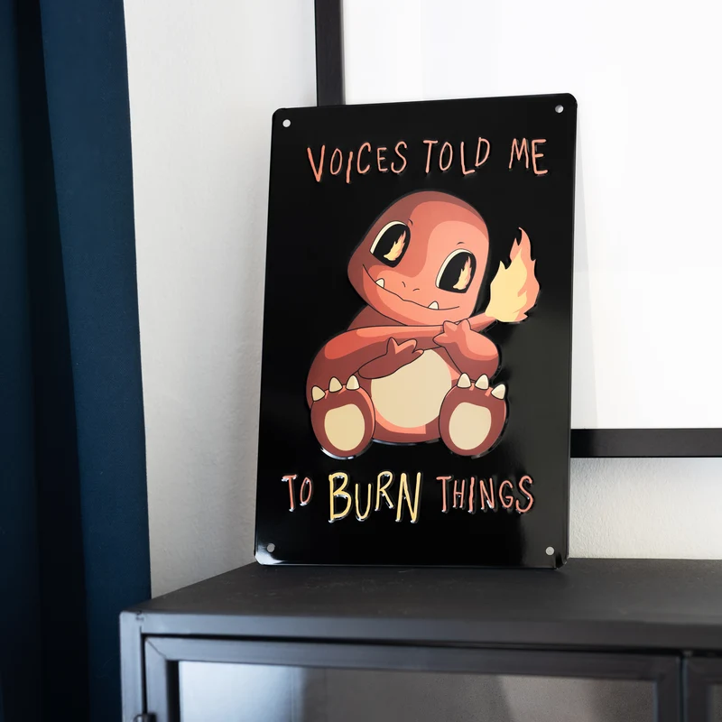 Plaque en métal Voices Told me to Burn Things