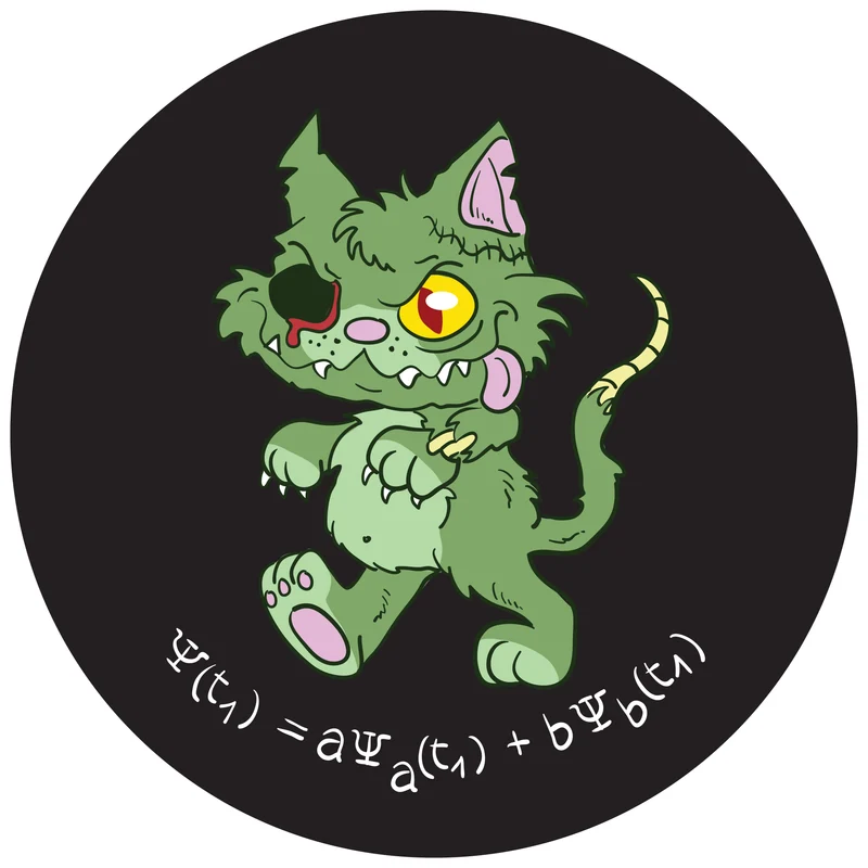 Autocollant Chat zombie de Schrödinger