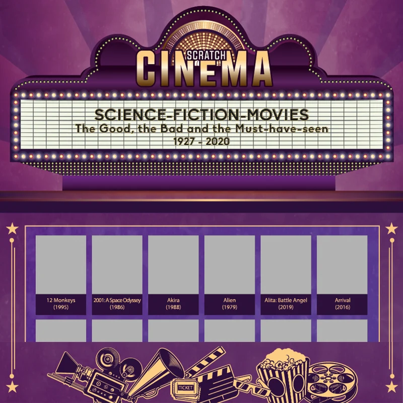Poster à gratter Films de science-fiction