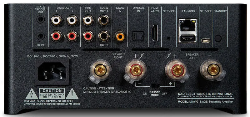 NAD M10 V2 - Amplificateur stéréo 100W/C, DAC ESS 32 Bits