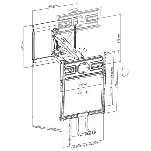 Lumi - Bras articulé ajustable en hauteur pour écran de 43-70'' - LPA53-461