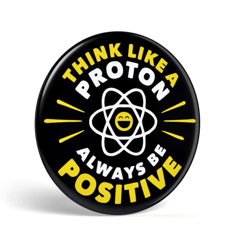 Bouton geek Pense comme un proton