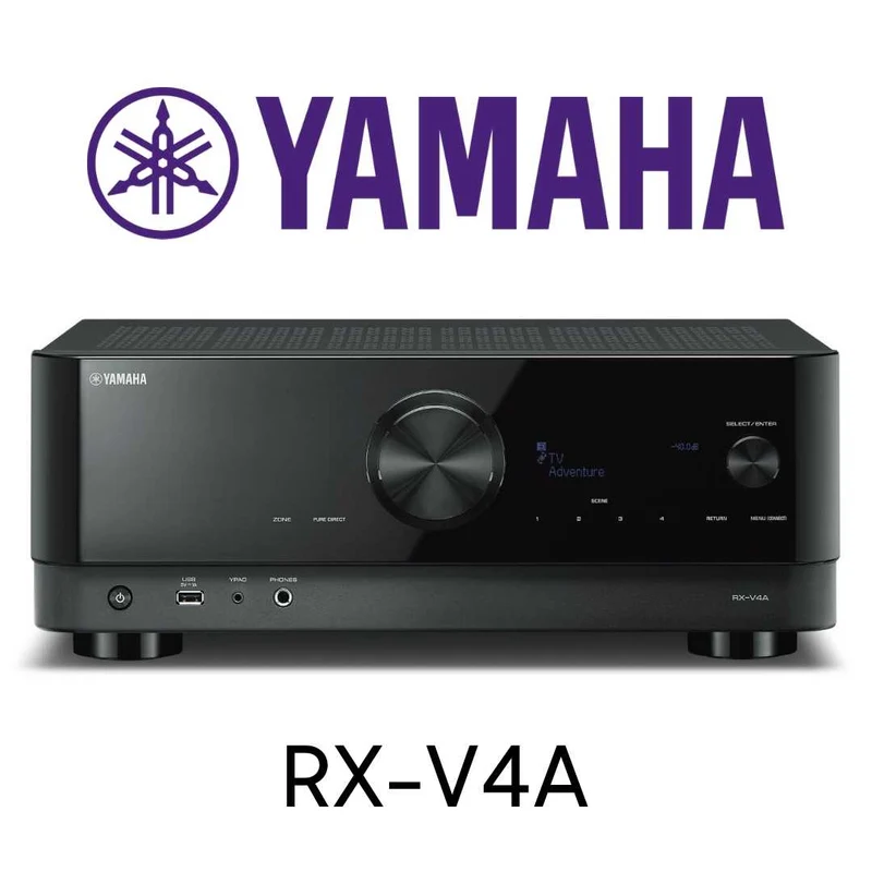 Yamaha RXV4A - Récepteur cinéma maison MusicCast 5.2, 8K, 80W, Dolby Atmos, 4K120