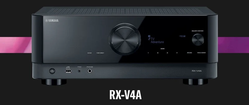 Yamaha RXV4A - Récepteur cinéma maison MusicCast 5.2, 8K, 80W, Dolby Atmos, 4K120