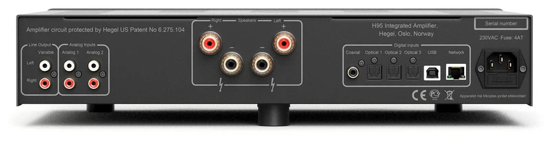 Hegel H95 - Amplificateur stéréo intégré 60W/C, DAC et lecteur réseau de haute qualité