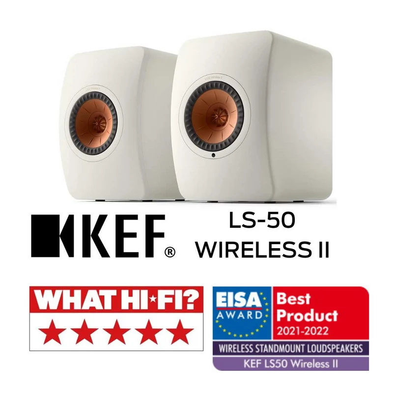 KEF LS50 WIRELESS II - Haut-parleurs sans-fil amplifié 2 X 280Watts +2 X100Watts Classe A/B