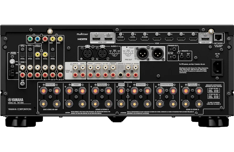 Yamaha RXA8A -Récepteur cinéma maison MusicCast 11.2, 8K, 150W, Dolby Atmos, 4K120