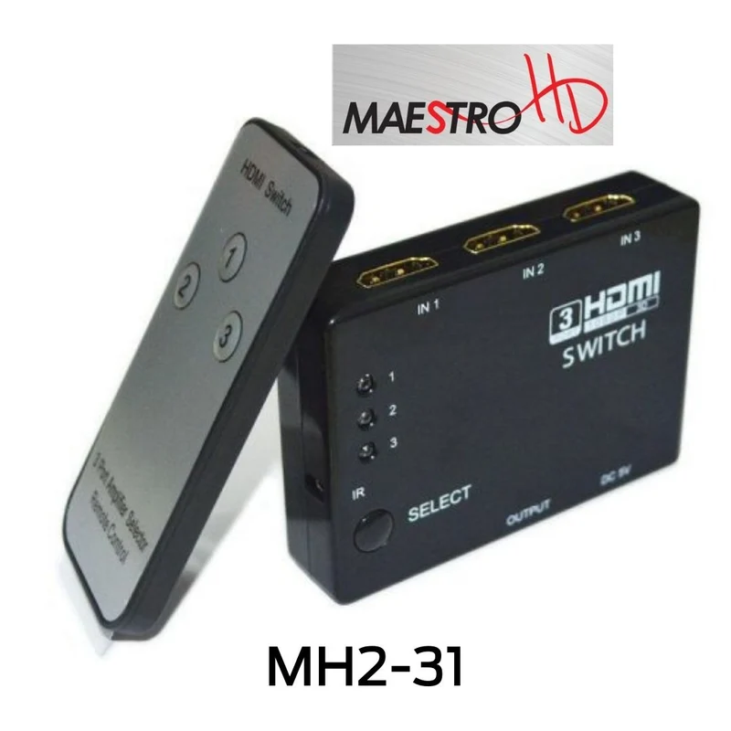 Maestro : commutateur 3 entrées à 1 sorties 4K, 2K HDMI 2.0 MH231