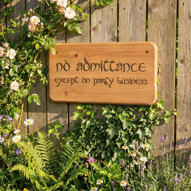 Plaque en bois - No Admittance