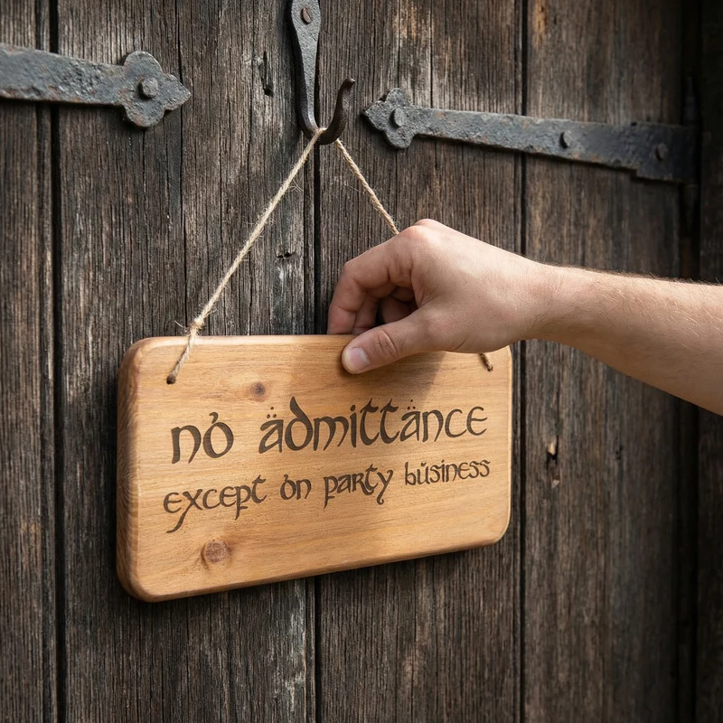Plaque en bois - No Admittance