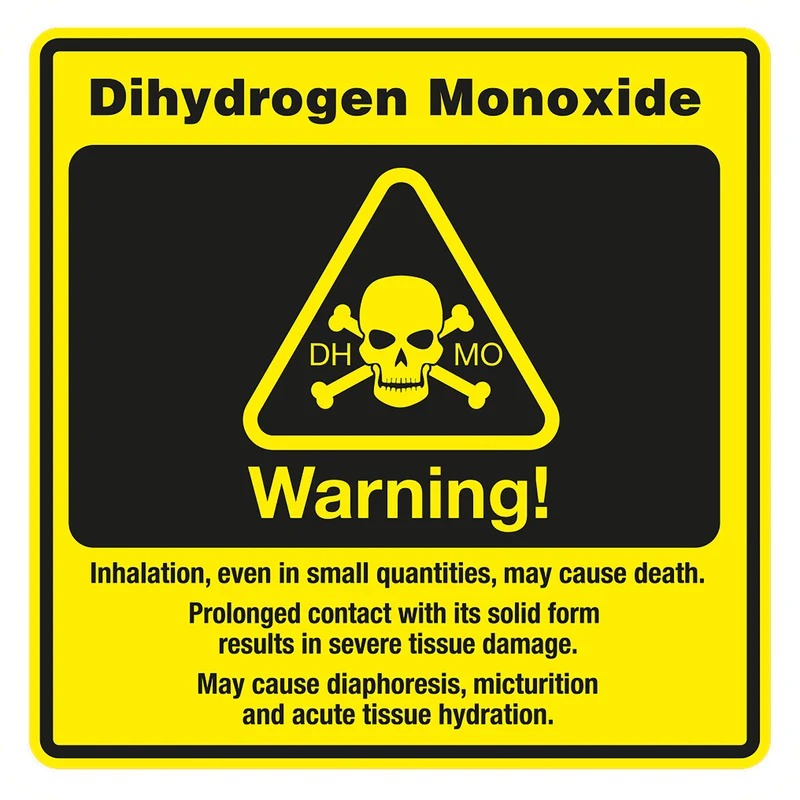 Autocollant monoxyde de dihydrogène