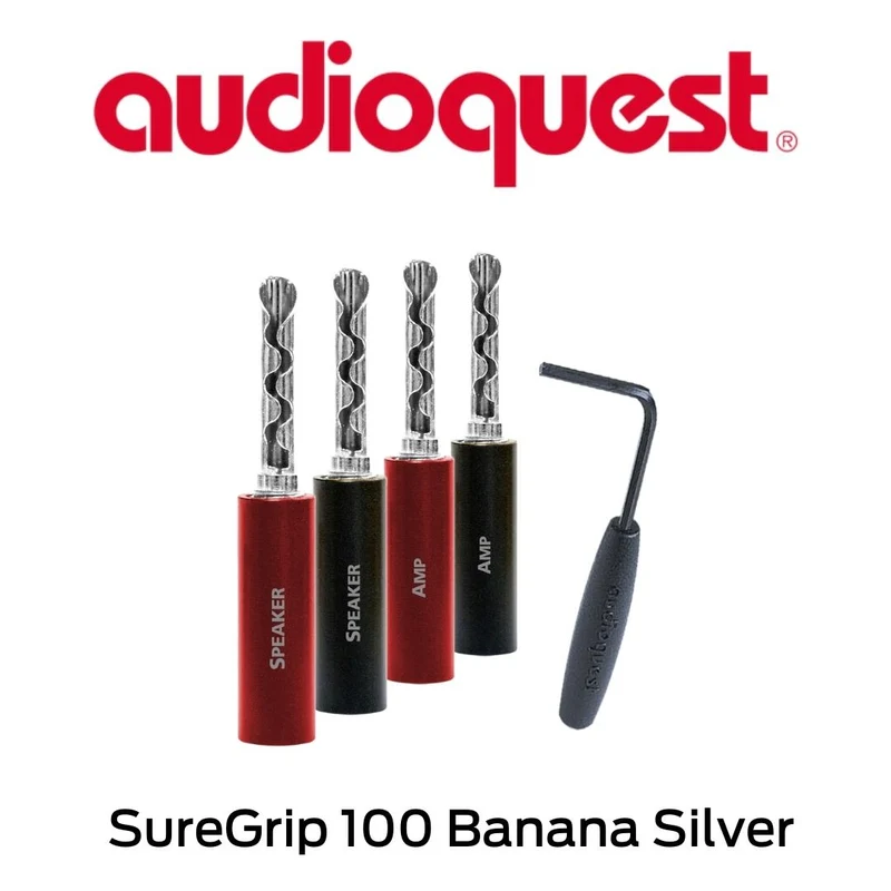 Audioquest SureGrip 100 Banana Silver - Connecteurs haut-parleur Banane