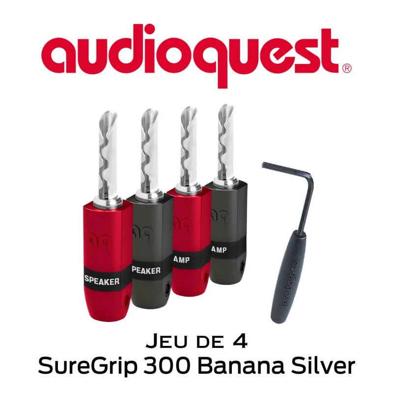 Audioquest - SureGrip 300 Banana Silver (jeu de 4)