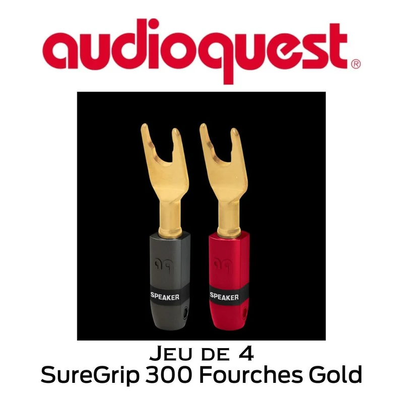 Audioquest SureGrip 300 Fourches Gold - Connecteurs de type Fourches (jeu de 4)