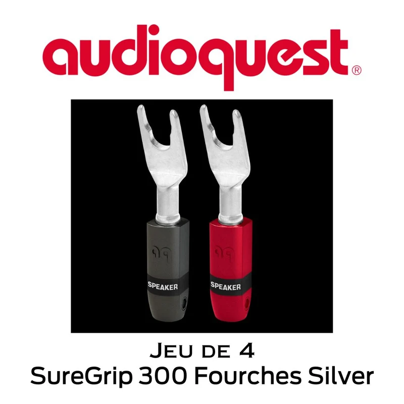 Audioquest SureGrip 300 Fourches Silver - Connecteurs de type Fourches (jeu de 4)