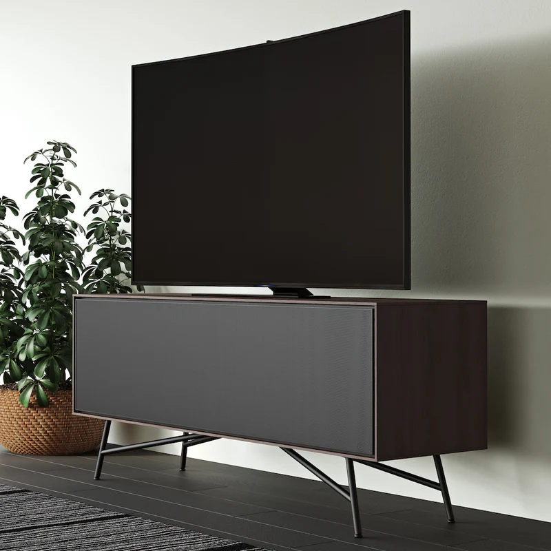 BDI Sector 7527 Sépia | Meuble multimédia 1 porte audio-vidéo/téléviseur jusqu'à 70 pouces