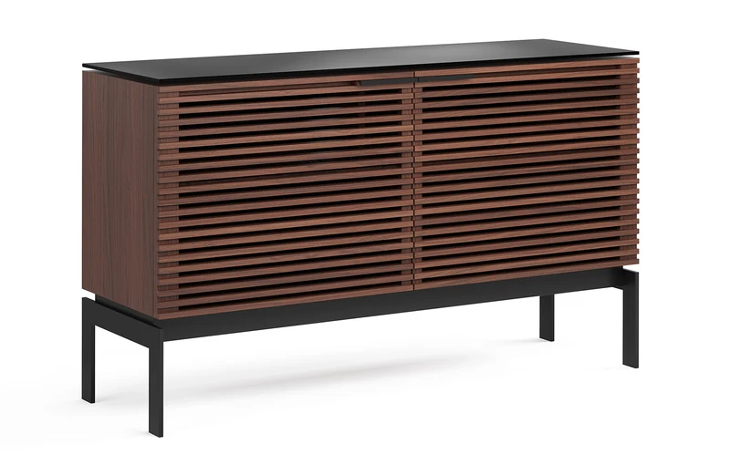 BDI SV 7128 Chocolat | Meuble multimédia 2 portes audio-vidéo/téléviseur jusqu'à 60 pouces