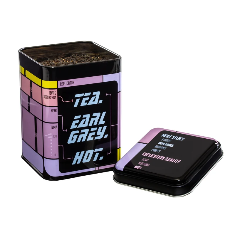 Boîte à thé "Tea. Earl Grey. Chaud".