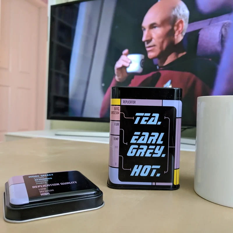 Boîte à thé "Tea. Earl Grey. Chaud".