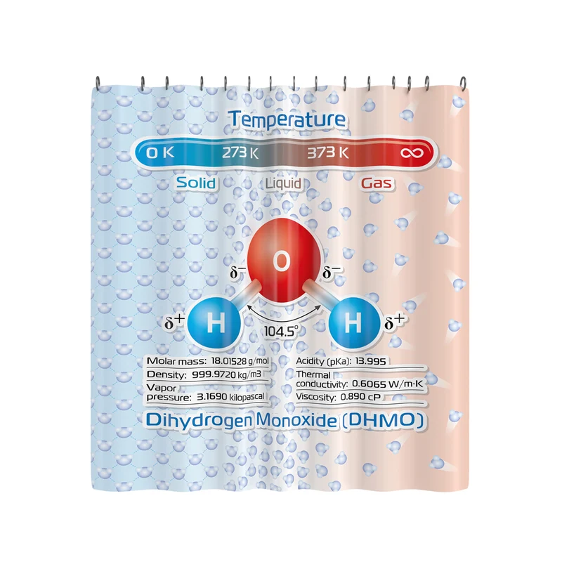 Rideau de douche au monoxyde de dihydrogène