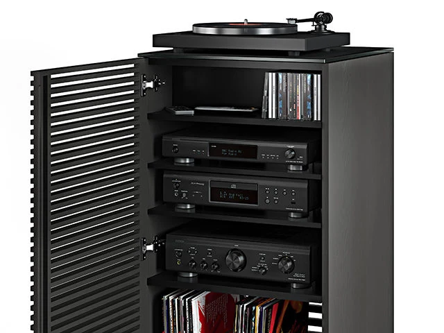 BDI Corridor® 8172 Charbon | Meuble audio pour composants AV