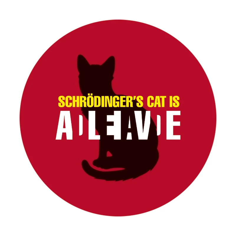 Autocollant geek Le chat de Schrödinger