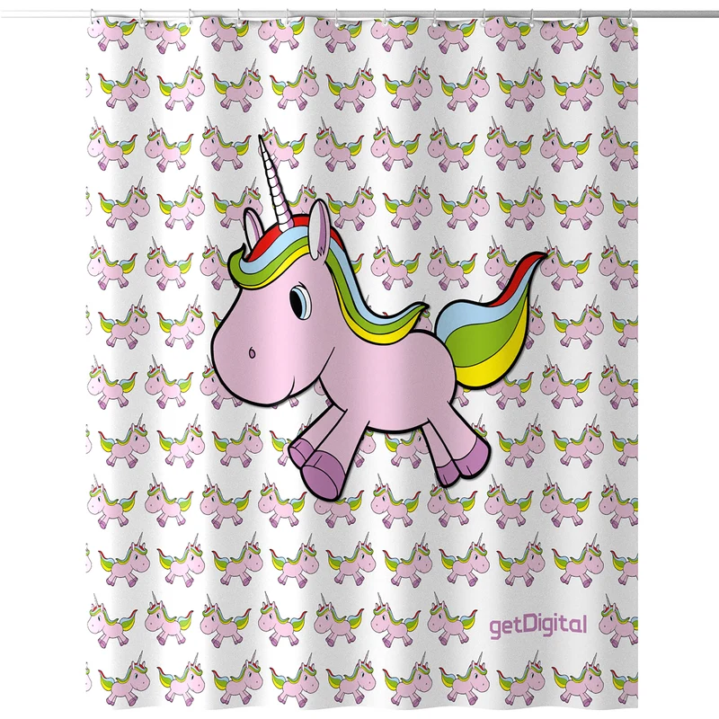 Rideau de douche licorne