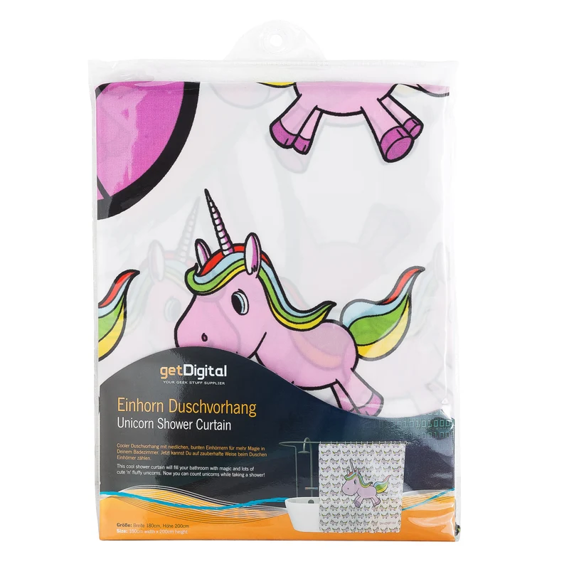 Rideau de douche licorne